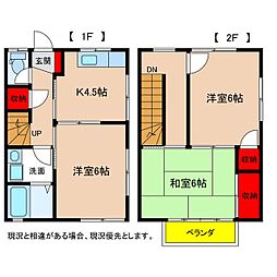 おんたけコーポB 3Kの間取図画像