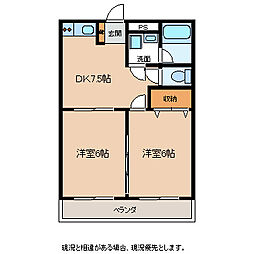 マイティプラザ3 2DKの間取図画像