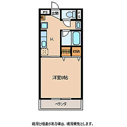 シャンテコスモス 1Kの間取図画像