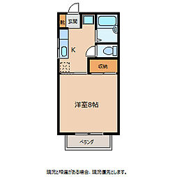 ハイツコスモ 1Kの間取図画像