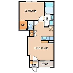 スターテラス 1LDKの間取図画像