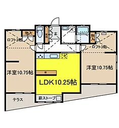 NOMAL住宅 1階2LDKの間取り