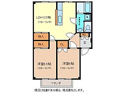ハイコート春原 2LDKの間取図画像