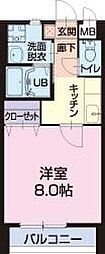ラフィーネレゾンB 1Kの間取図画像