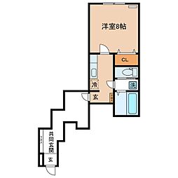 グランドシティ南横町 1Kの間取図画像