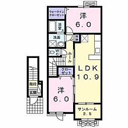ソレイユ 2LDKの間取図画像