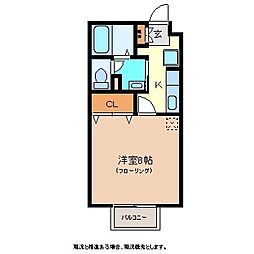 チェリベ21 1Kの間取図画像