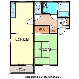 パーシモンズ1 1LDKの間取図画像
