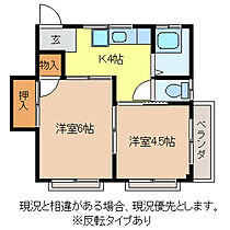 長野県長野市平林１丁目（賃貸アパート2K・2階・31.46㎡） その2