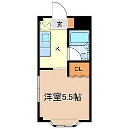 コーポラス滝沢 1Kの間取図画像