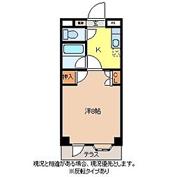 U・ポート梨の木 1階1Kの間取り