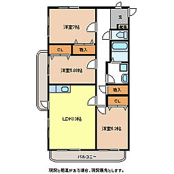 風雅館 3階3LDKの間取り