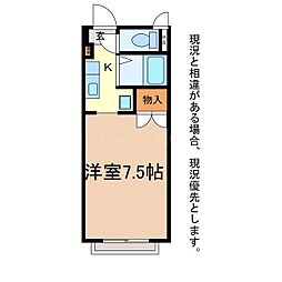 長野電鉄長野線 本郷駅 徒歩4分の賃貸マンション 1階1Kの間取り