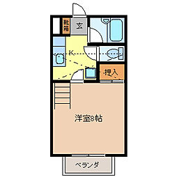 ウィンドヒルズ 1Kの間取図画像