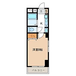 アスパシオ 1Kの間取図画像