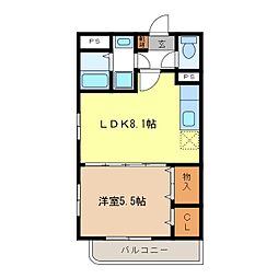 ブレインU 1LDKの間取図画像