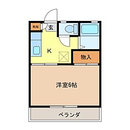 シャンポール本郷 1Kの間取図画像