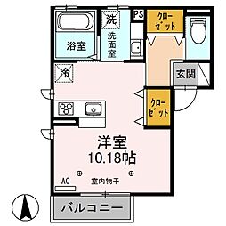 エーテル ワンルームの間取図画像