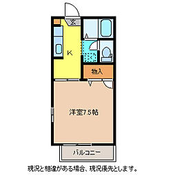 ディアスミオ 1Kの間取図画像