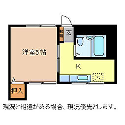 ファミーユ石堂 1Kの間取図画像