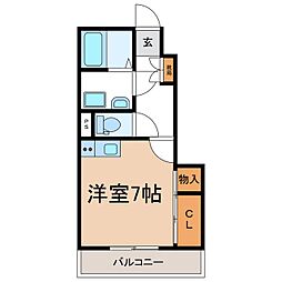 メゾンド新町 ワンルームの間取図画像