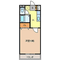 コスモ22 1Kの間取図画像