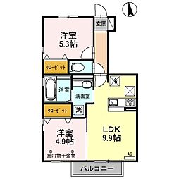 リラ・クレール3 2LDKの間取図画像