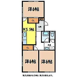 セジュールU 3Kの間取図画像