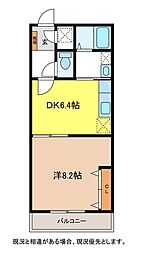 SKYハイツ 1DKの間取図画像
