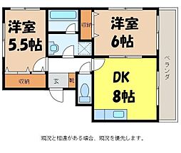 フォレスト小林 2DKの間取図画像