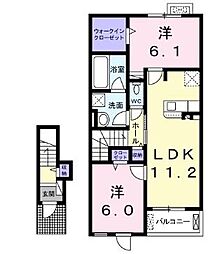 ルミエールイリゼ 2LDKの間取図画像