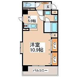 シティドエル 3階ワンルームの間取り