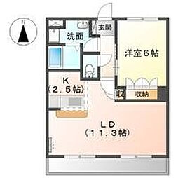 LR.South・Wave 2階1LDKの間取り