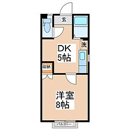 コーポ花園 1階1DKの間取り