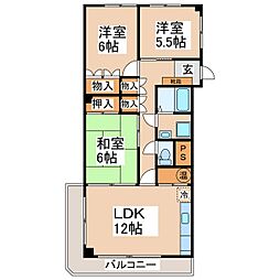 グランドハイツ白銀 1階3LDKの間取り