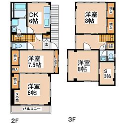 鍛冶町戸建 4SDKの間取り