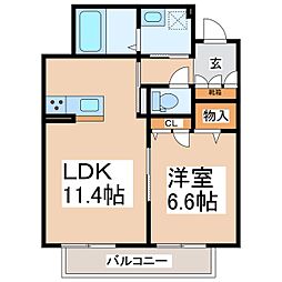 LeCielW 1LDKの間取図画像