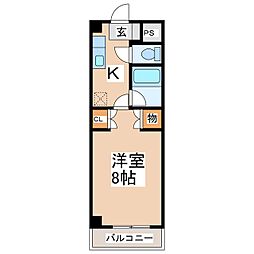 クラスター 1Kの間取図画像