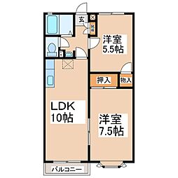 シャトー・シャンポール 2LDKの間取図画像