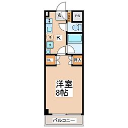 ラ・ヴィ・アン・ローズ・2 1Kの間取図画像