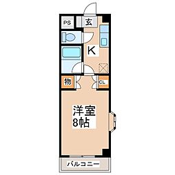 クラスター 1Kの間取図画像