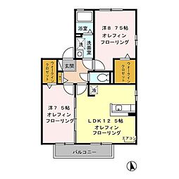 サニーサイドコートC 2LDKの間取図画像