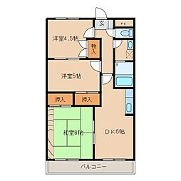 神科グランドマンション 3DKの間取図画像