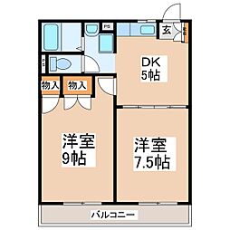 レオパレスノエル 2Kの間取図画像