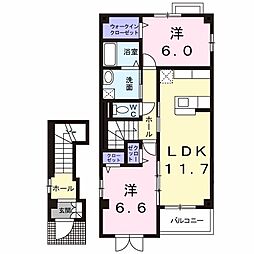 ラ・プロヴァンス 2LDKの間取図画像
