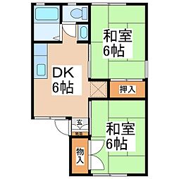 セジュール蒼久保B 2DKの間取図画像