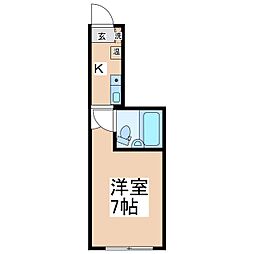 コーポ泉平 1Kの間取図画像