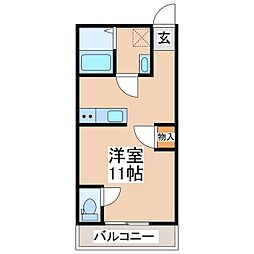 Latournet.un ワンルームの間取図画像