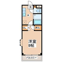 メゾンセシボン東部 1Kの間取図画像
