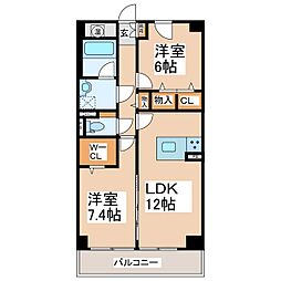 シェーナ・ウーノ 2LDKの間取図画像